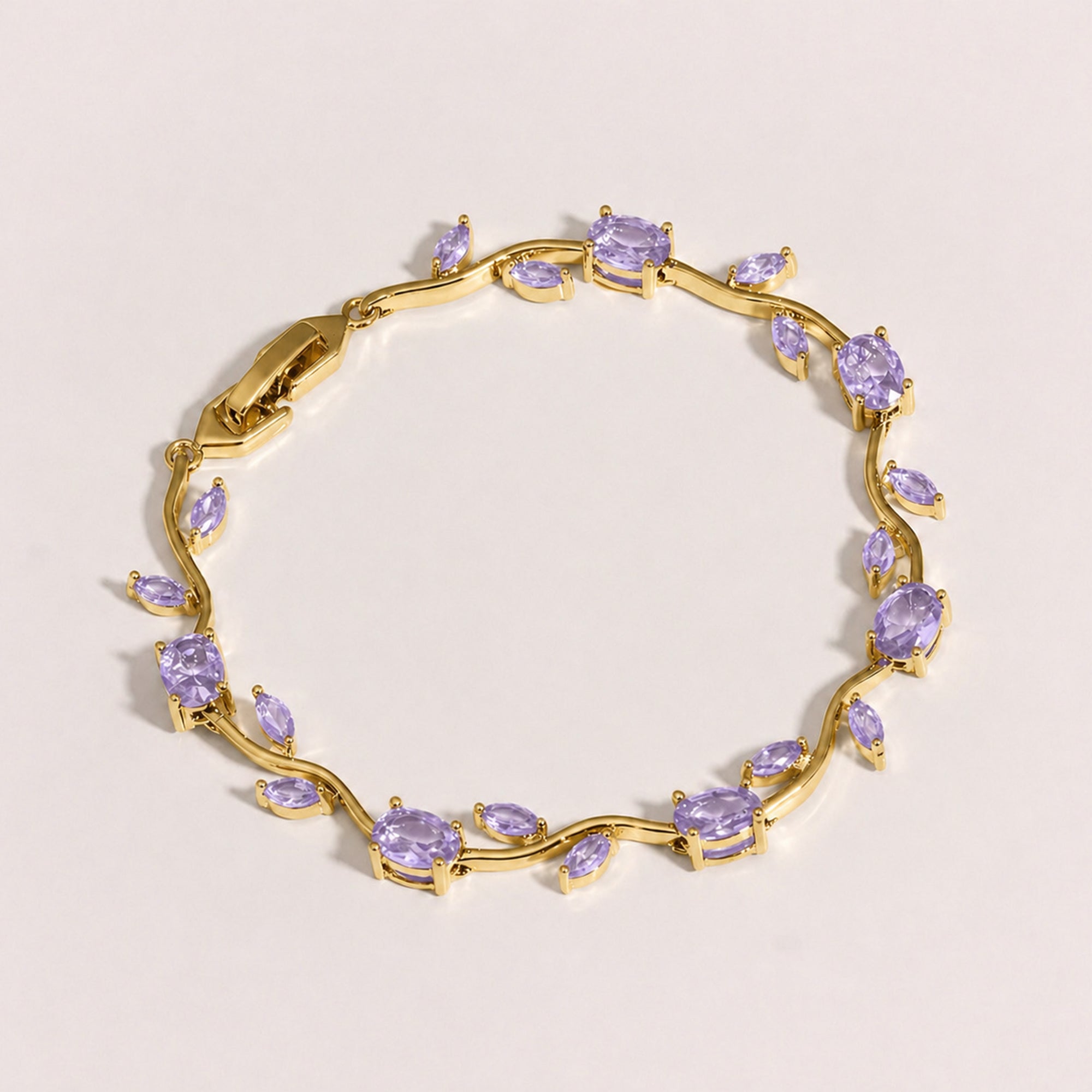 Misty and Molly Tulip Harmony Charm Bracelet Crystal 18k Gold-Plated