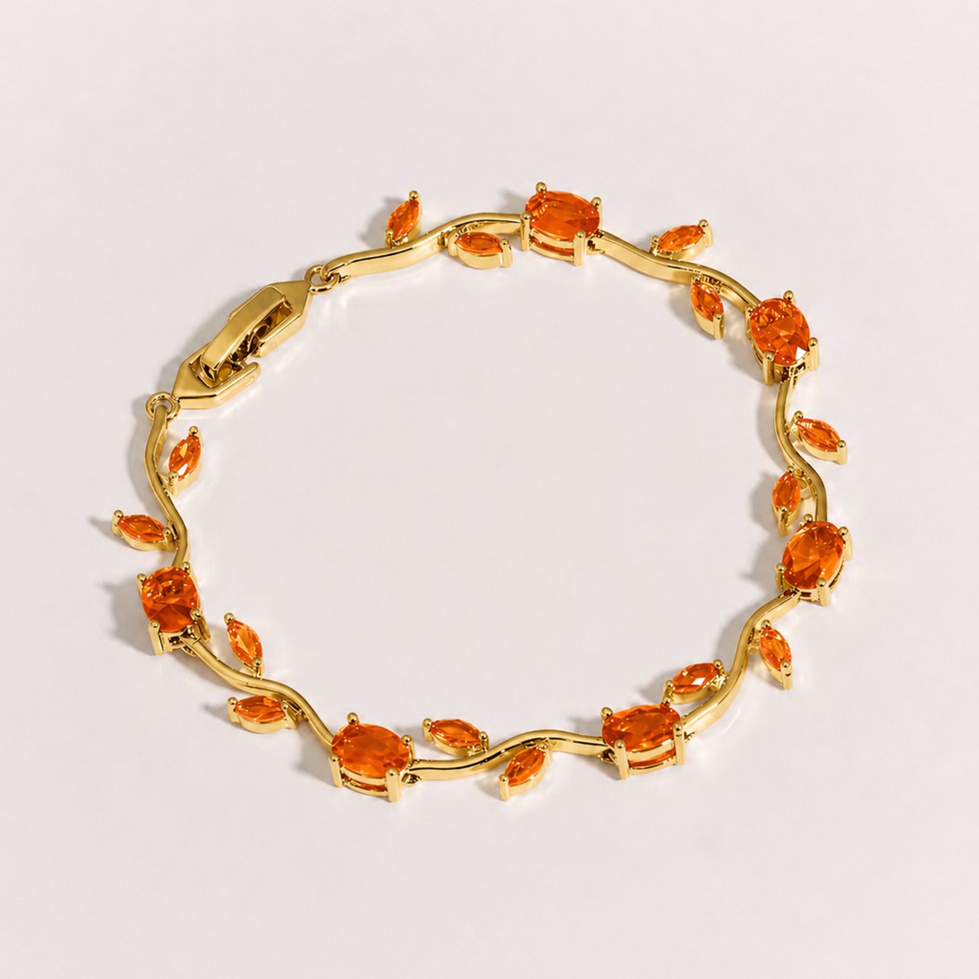 Misty and Molly Tulip Harmony Charm Bracelet Crystal 18k Gold-Plated