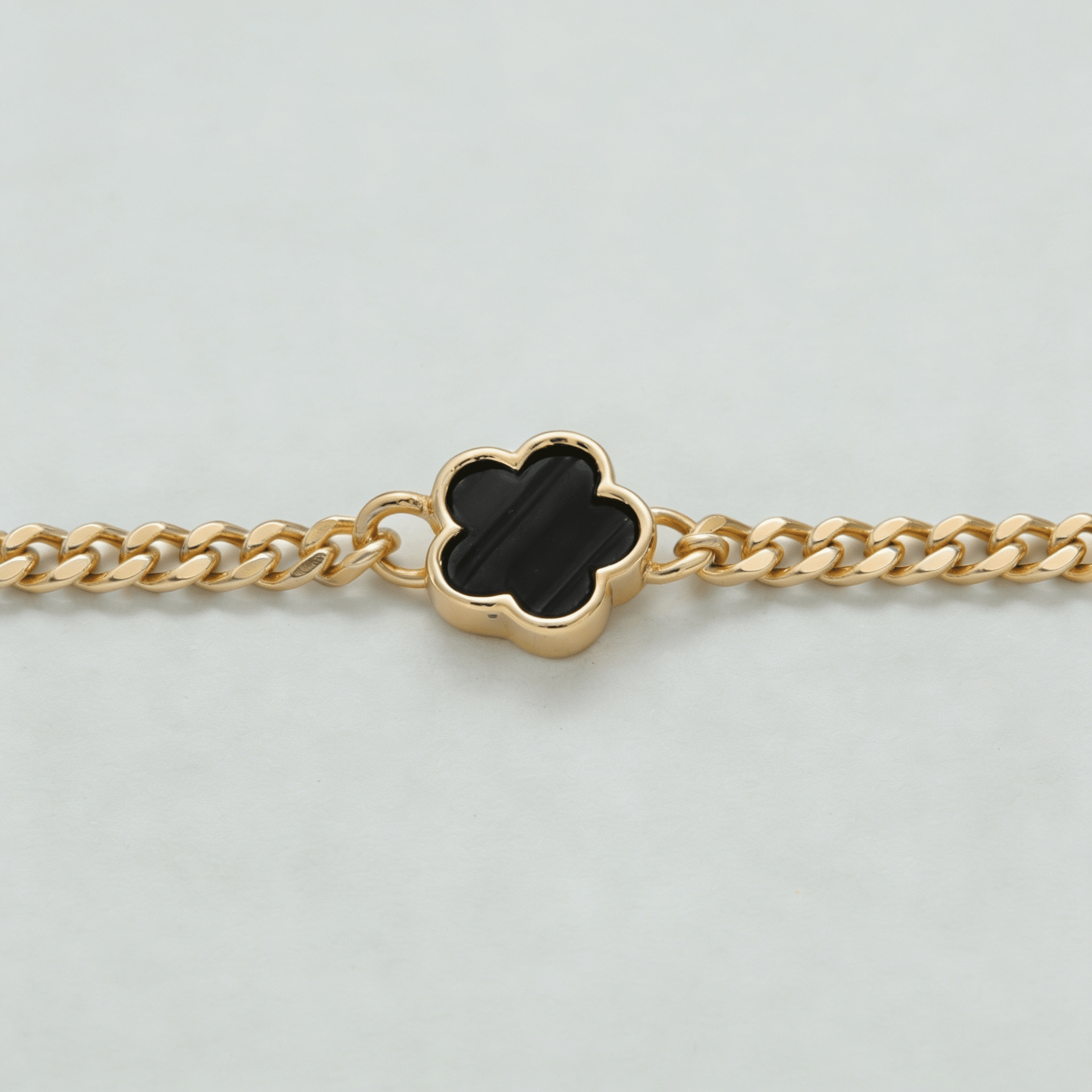 White Forget Me Knot Flower Bracelet in Gold - Ellavore