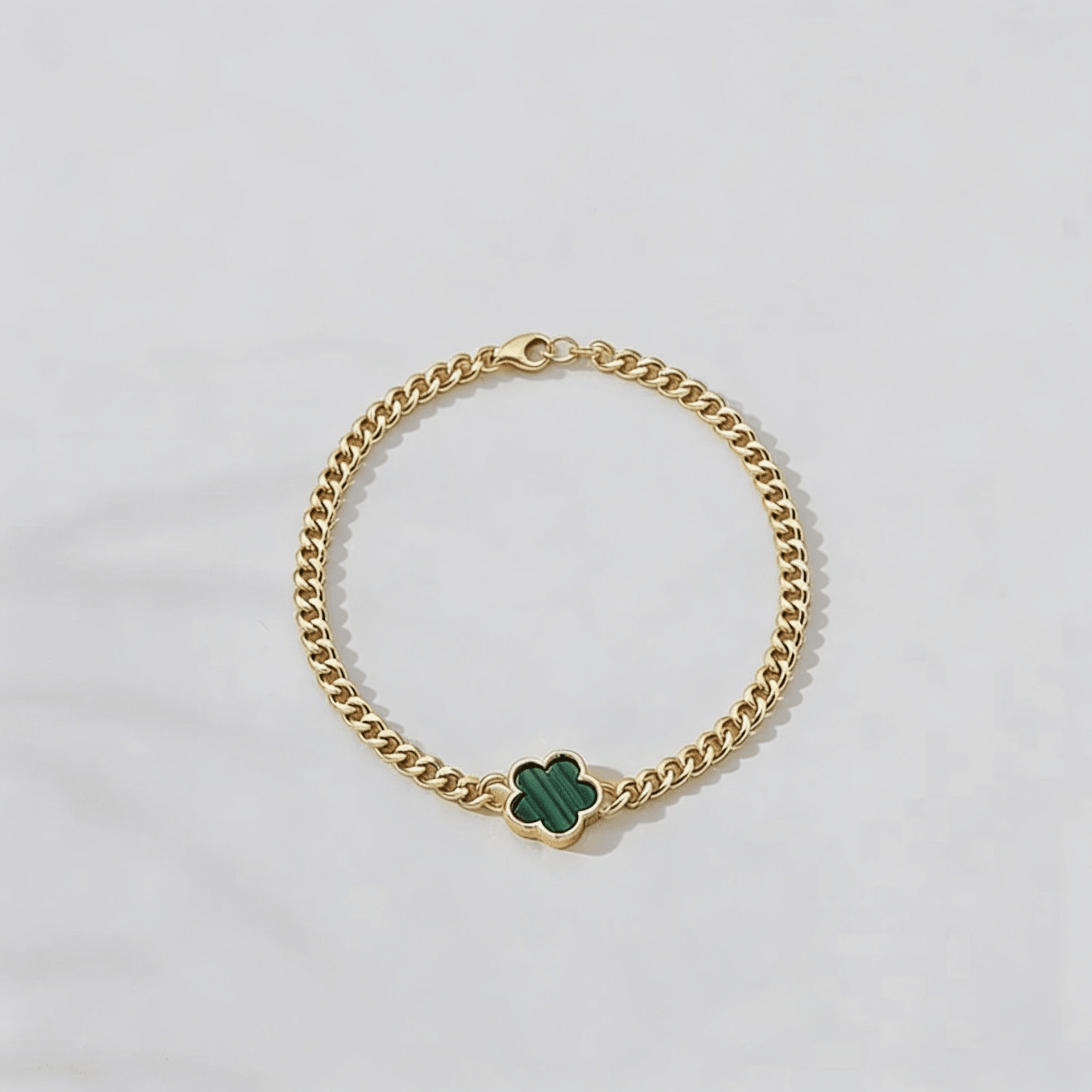 White Forget Me Knot Flower Bracelet in Gold - Ellavore