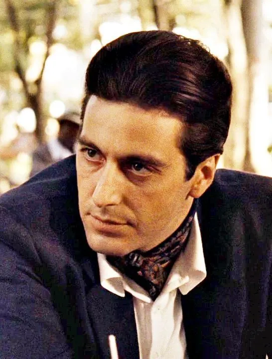 Michael Corleone Neck silk scarf showing elegance and power