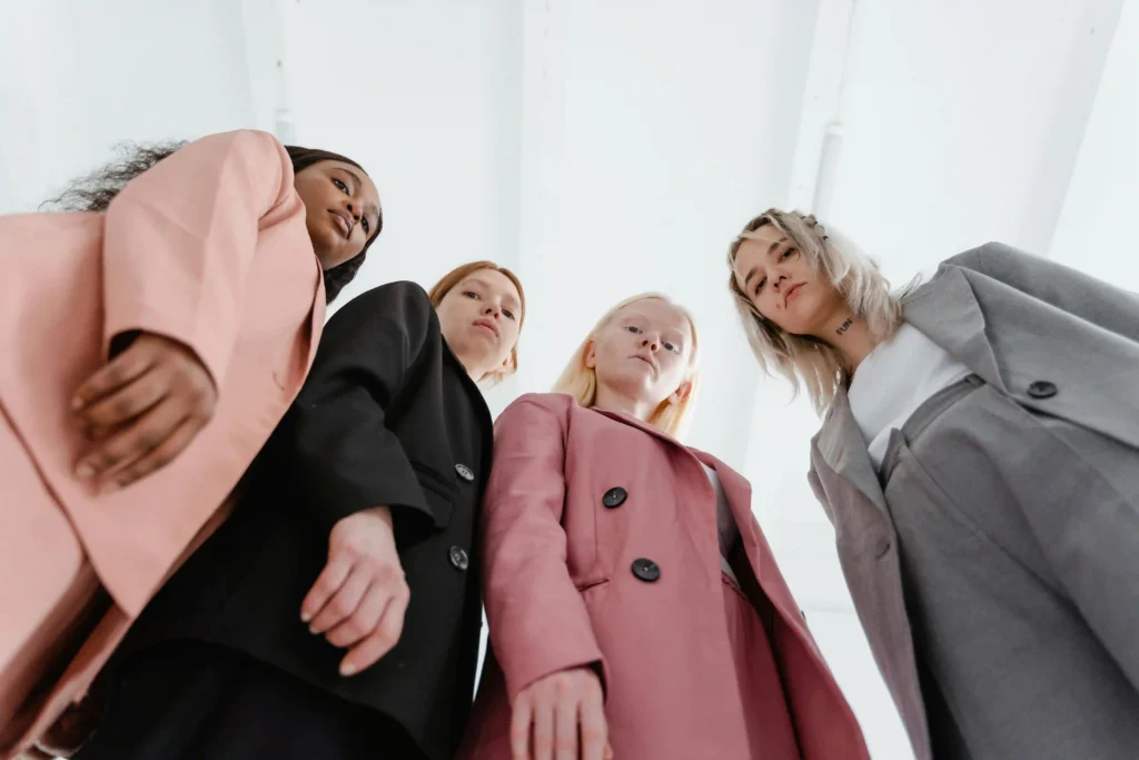 Women in Well-tailored dresses looking elegant