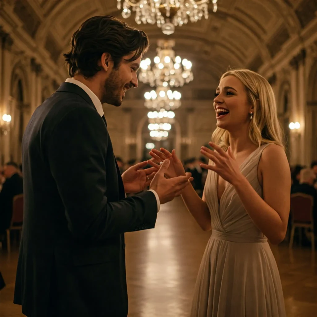 Elegant Couple Having a Conversation