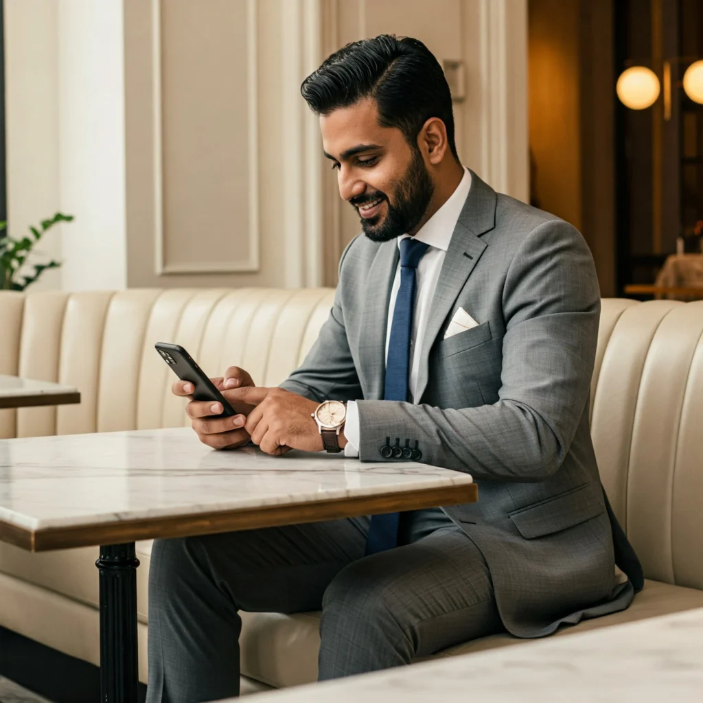 Elegant Man Typing, Texting & Communication Etiquette: