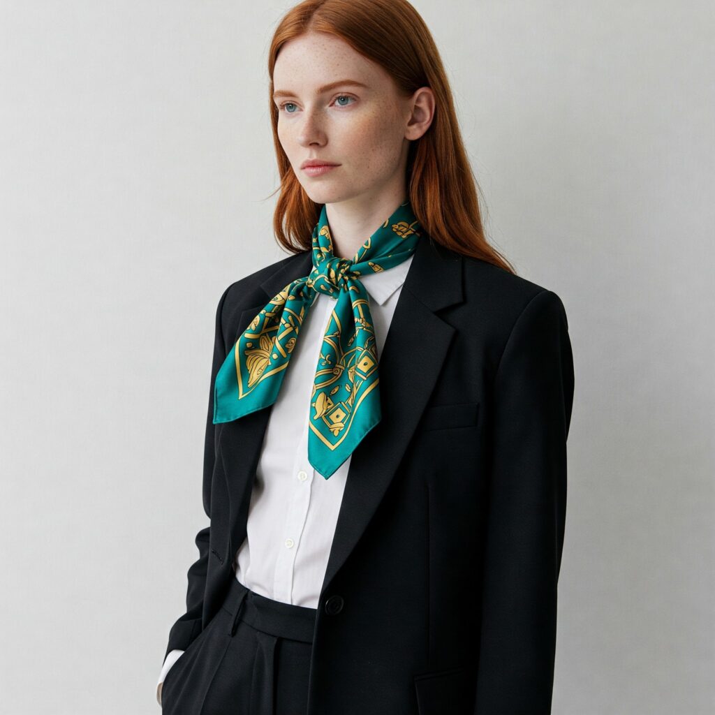 European Knot Silk-Scarf Style