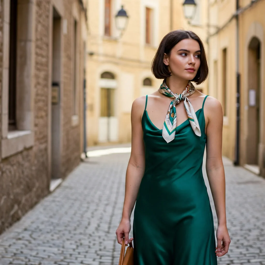 The Neckerchief Knot- Silk-Scarf-Lady