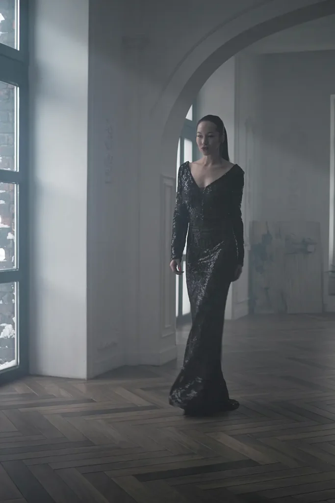 elegant lady walking
