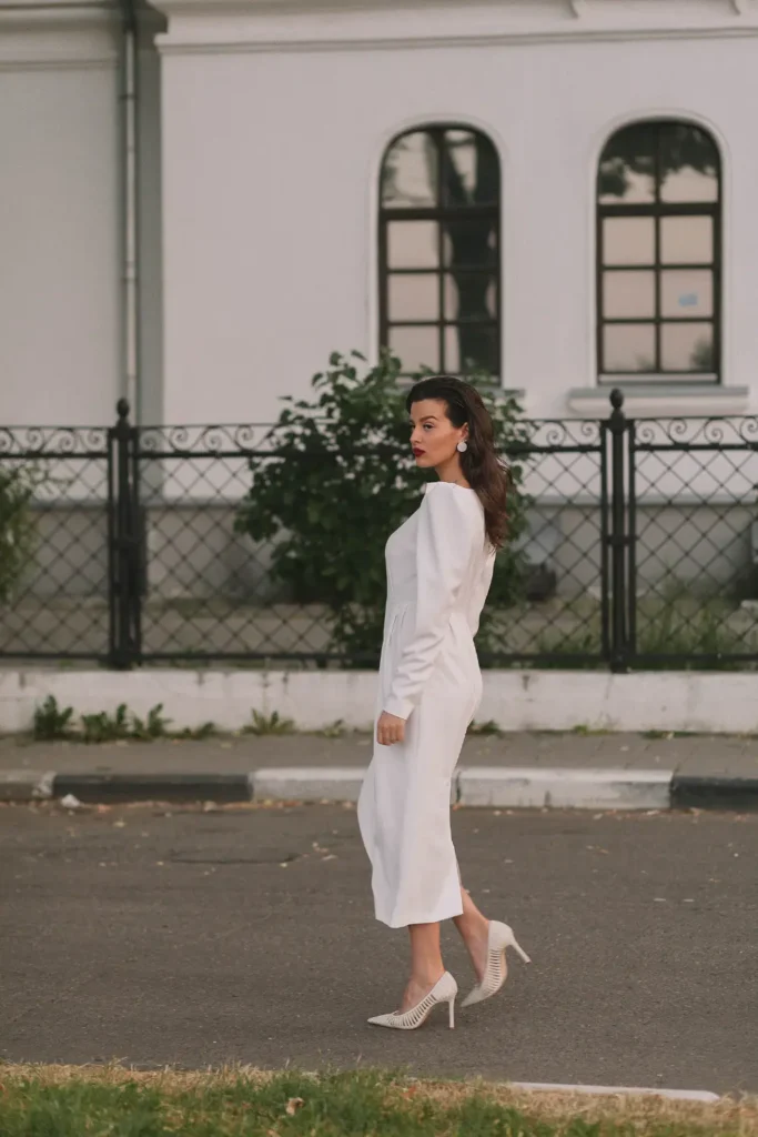 elegant chic walking on streets