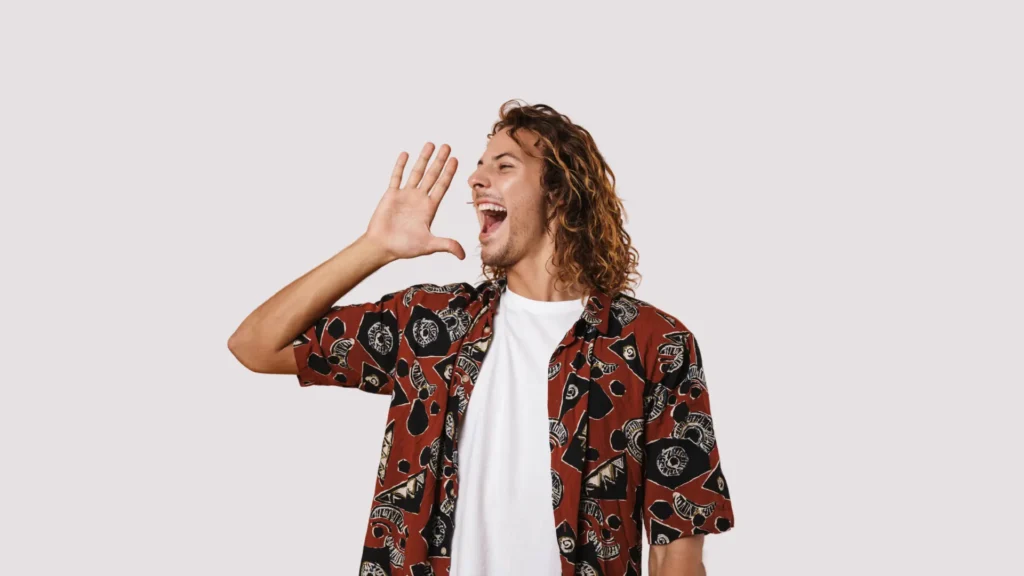 Man speaking loudly