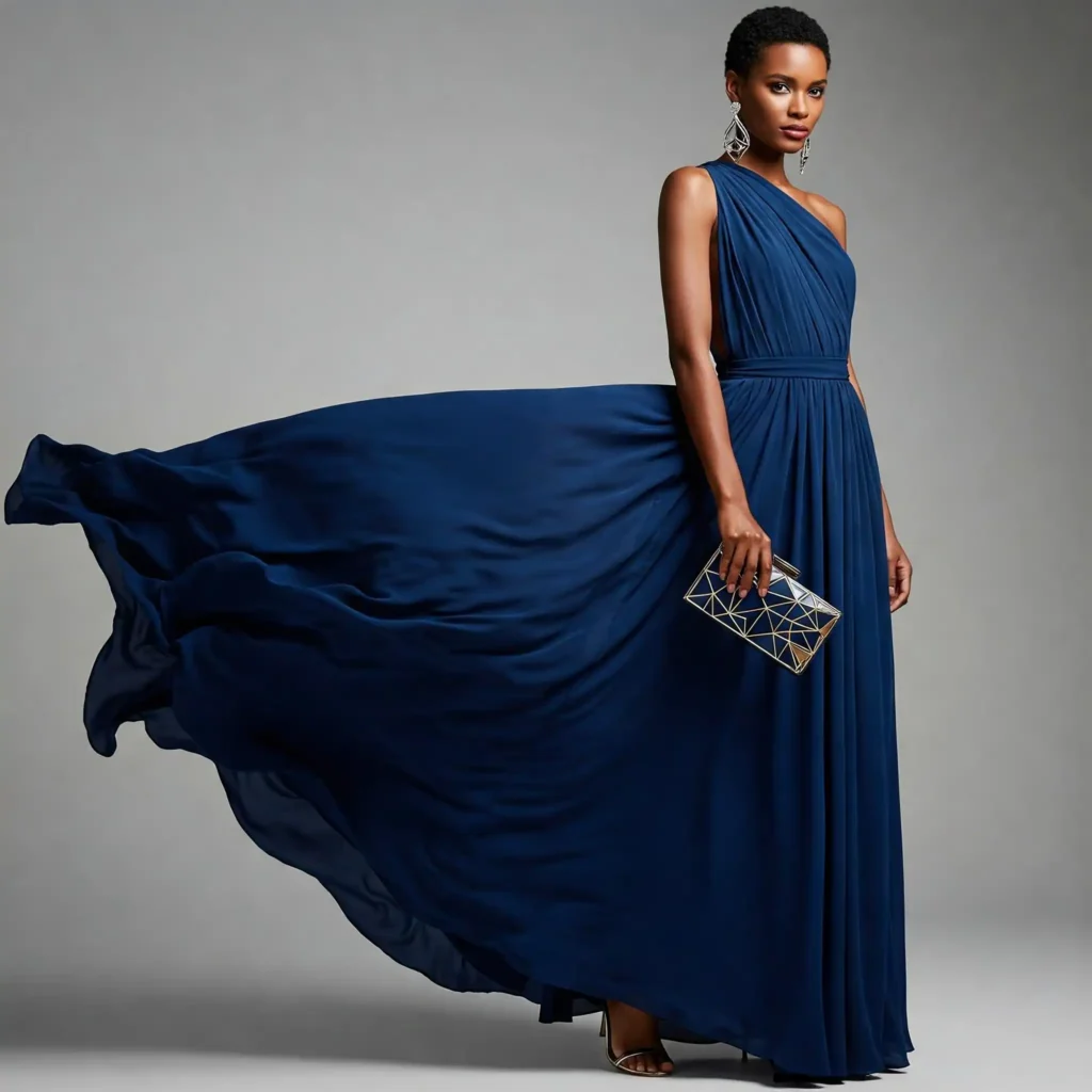 Maxi Dress with Structured Accessories (Classy Women's Outfit)