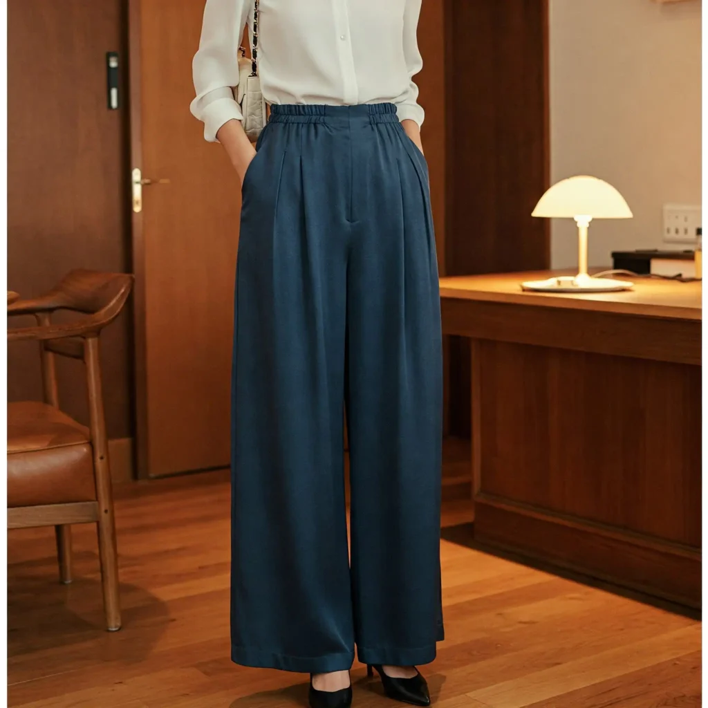 Palazzo Pants & Fitted Blouse (Classy Women's Outfit)