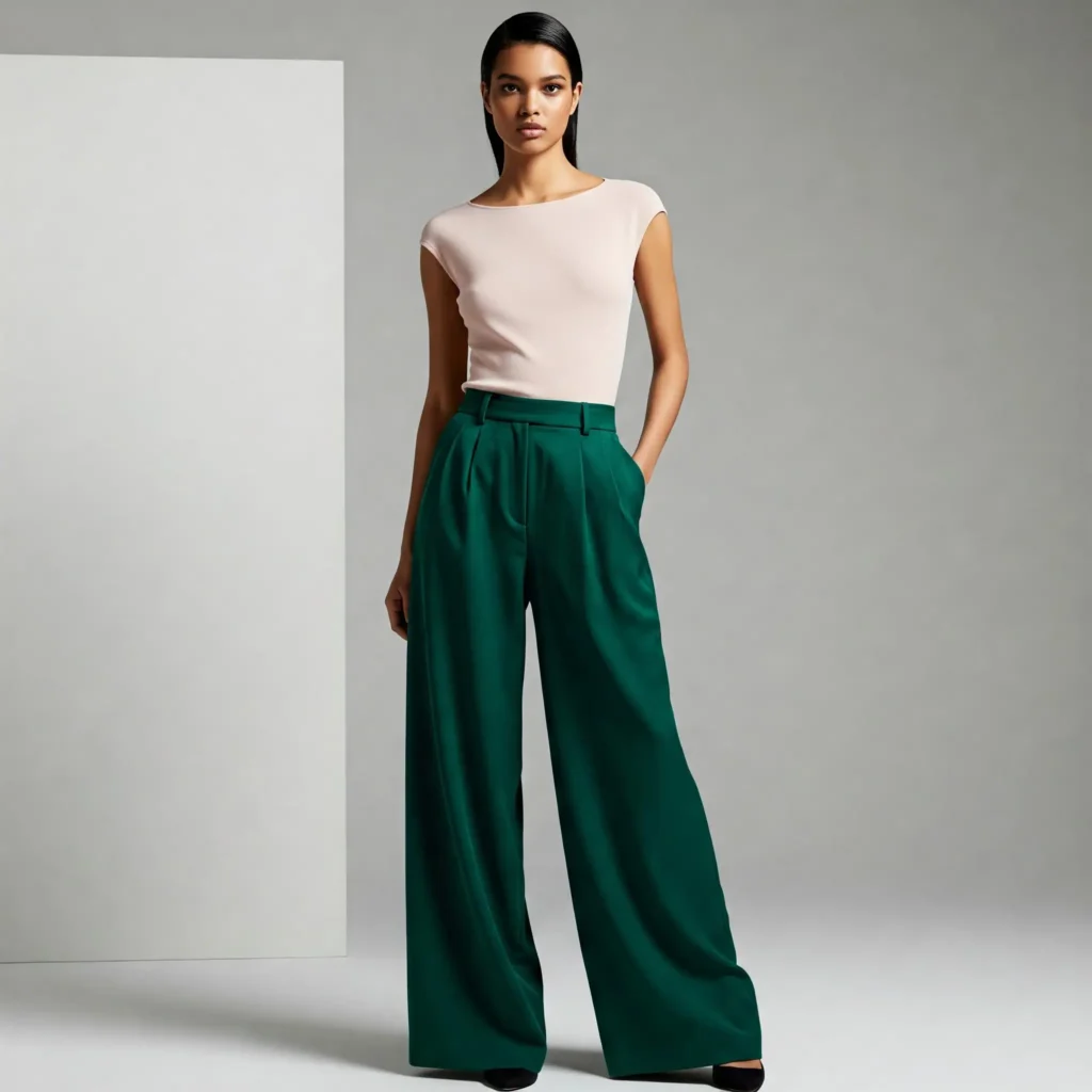 Palazzo Pants & Fitted Blouse (Classy Women's Outfit)