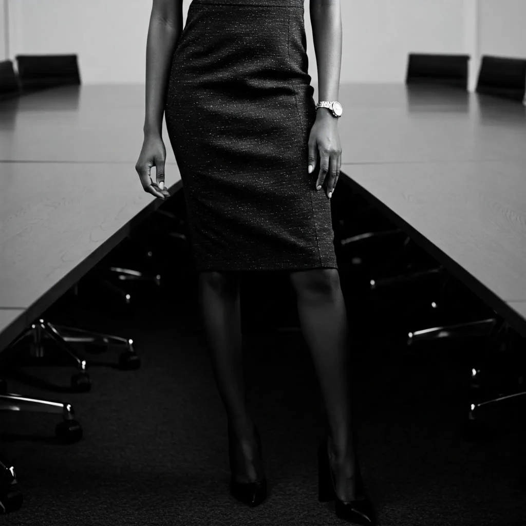 Pencil Dress with Block Heels (Classy Women's Outfit)