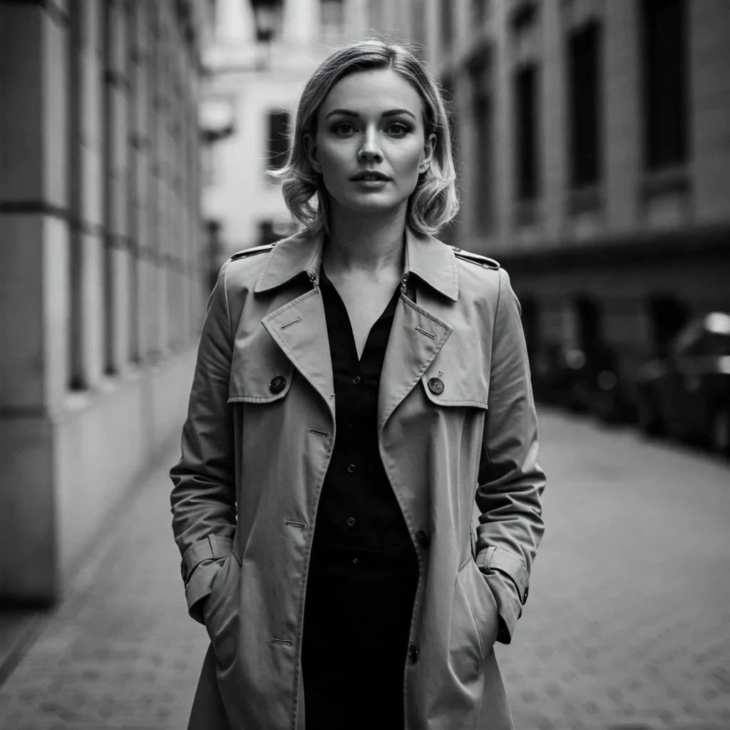 Trench Coat over All-Black Outfit (Classy Women's Outfit)
