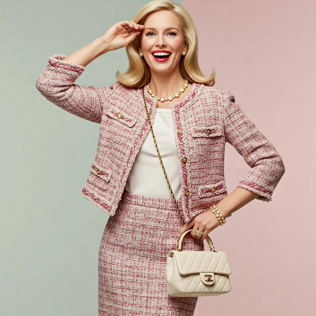 Tweed Jacket & Pencil Skirt (Classy Women's Outfit)