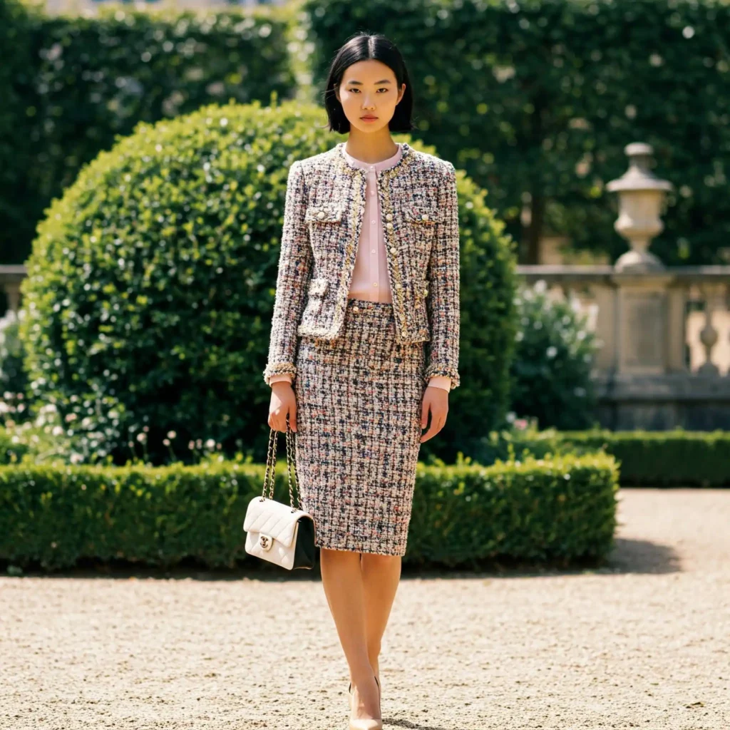 Tweed Jacket & Pencil Skirt (Classy Women's Outfit)